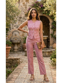 Club York - Women Pink Printed Co-Ord Set