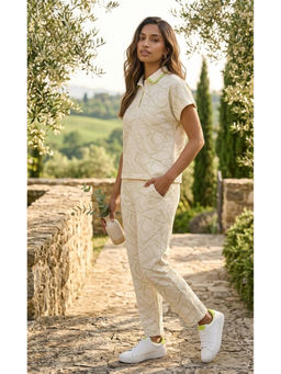 Club York - Women Off White Printed Co-Ord Set