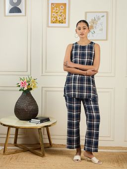 STADO - Indigo Checked Co-ord Set