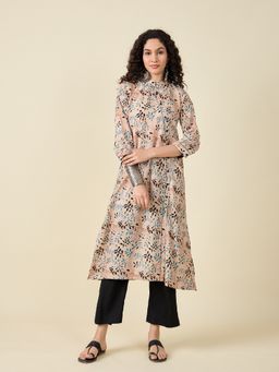 STADO - Peach Floral Printed Kurta with Pant