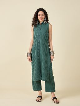 STADO - Green Striped Printed Kurta with Pant