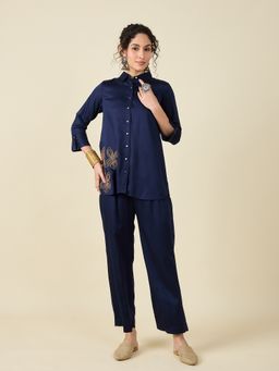 STADO - Navy Blue Embroidered Co-ord Set