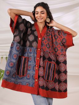 Jaipur Morni - Black Printed Kaftan Top