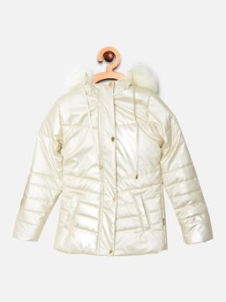 CRIMSOUNE CLUB - Girls Cream Detachable Hood Jacket