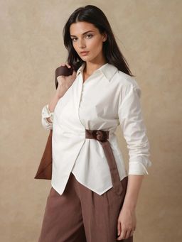 RAREISM - Off White Solid Regular Fit Shirt