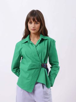 RAREISM - Green Solid Regular Fit Shirt