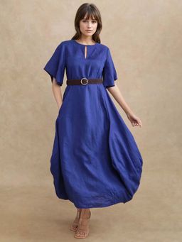 RAREISM - Blue Embroidered Maxi Fit Dress