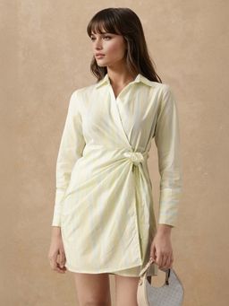 RAREISM - Yellow Stripes Mini Fit Dress