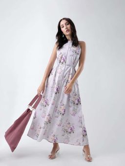 RAREISM - Purple Floral Maxi Fit Dress