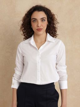 RAREISM - White Solid Regular Fit Shirt