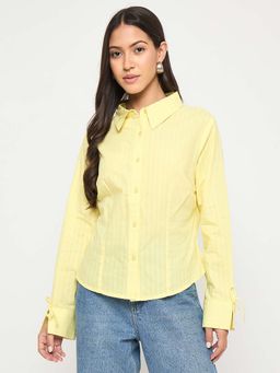 Madame - Yellow Stripes Comfortable Fit Shirt