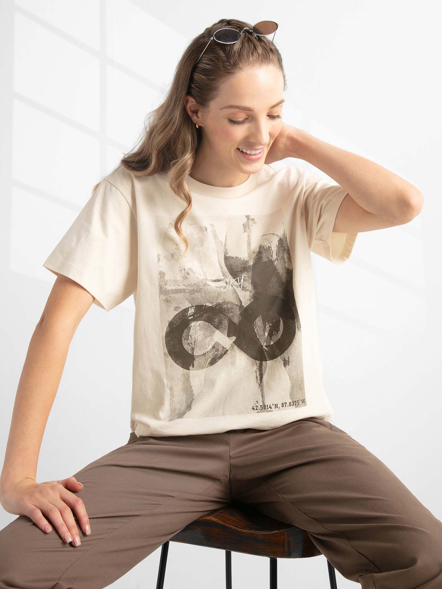 jockey WZ04 Women Super Combed Cotton Rich Oversized Printed T-Shirt-Snow White-picture-16