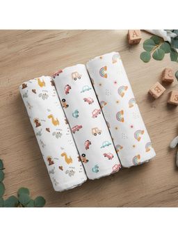 StarAndDaisy - Multi-Color Printed Cotton Wash Cloths (Pack of 3)