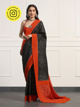 Aditri - Handloom Ikat On Gas Mercerised Cotton Saree with Without Blouse