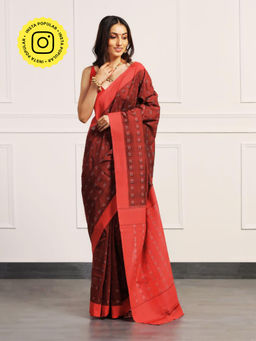 Aditri - Handloom Ikat On Gas Mercerised Cotton Saree with Without Blouse