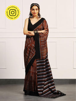 Aditri - Handloom Ikat On Cotton From Orissa Saree with Blouse Piece