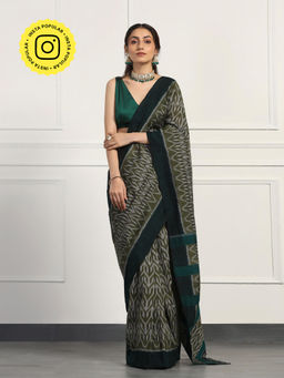 Aditri - Handloom Ikat On Cotton From Orissa Saree with Blouse Piece