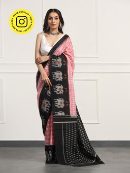 Aditri - Handloom Ikat On Gas Mercerised Cotton Saree without Blouse