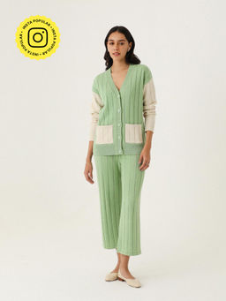 COSSET CLOTHING - Sage Green Knitted Co-Ord (Set of 2)