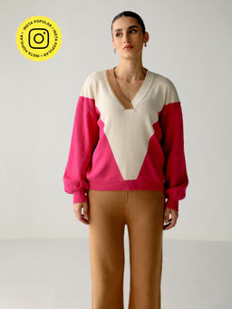 COSSET CLOTHING - Carrie Hot Pink Knitted Sweater