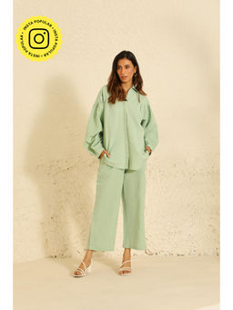 COSSET CLOTHING - Sage Green Premium Linen Co-Ord (Set of 2)