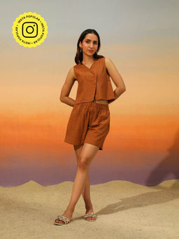 COSSET CLOTHING - Cocoa Brown Sorbet Co-Ord (Set of 2)