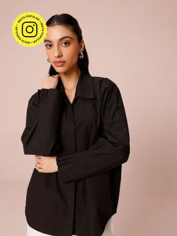 COSSET CLOTHING - Black Popsicle Poplin Shirt