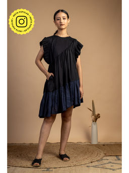 Doodlage - Black And Blue Tiered Dress
