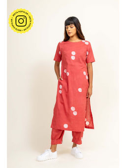 Doodlage - Coral Printed Tunic With Tapered Pant (Set of 2)