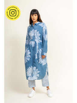 Doodlage - Sehela Blue Tunic With Pant And Belt (Set of 3)