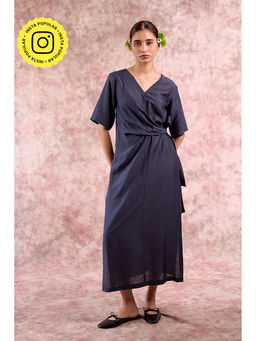 Doodlage - Eden Navy Blue Midi Dress