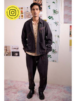 Doodlage - Unisex Grey Cotton Jacket