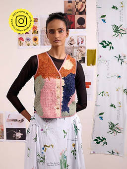 Doodlage - Women Multi-Colour Denim Waist Coat