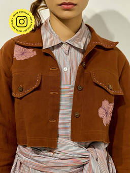 Doodlage - Women Brown Cotton Shacket