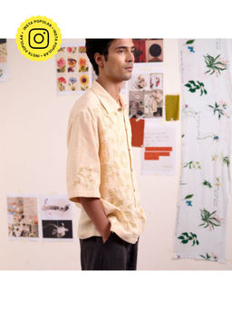 Doodlage - Men Beige Florique Shirt