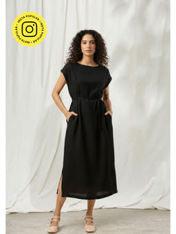 Doodlage - Erna Black Midi Dress with Belt