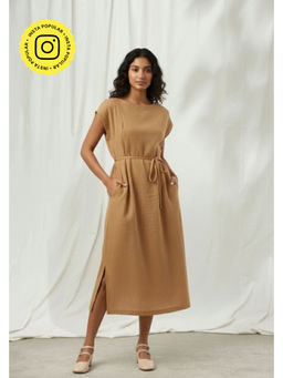 Doodlage - Erna Beige Midi Dress with Belt