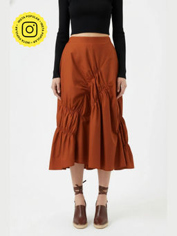 Doodlage - Lizzy Rust Midi Skirt