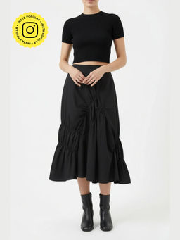 Doodlage - Lizzy Black Midi Skirt