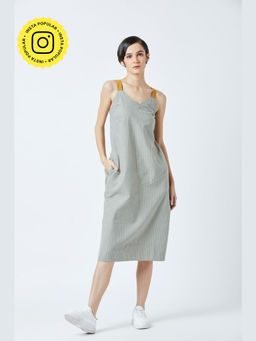 Doodlage - Moore Stripe Grey Midi Dress