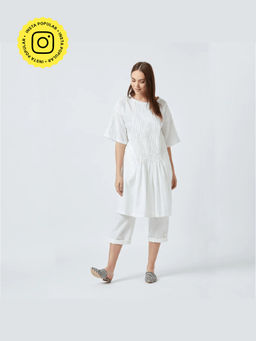 Doodlage - Jean White Tunic with Pant