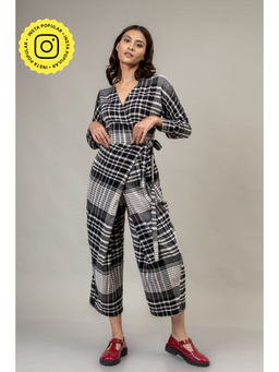 Doodlage - Marla Checkered Black Jumpsuit