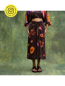 Doodlage - Mia Printed Brown Skirt