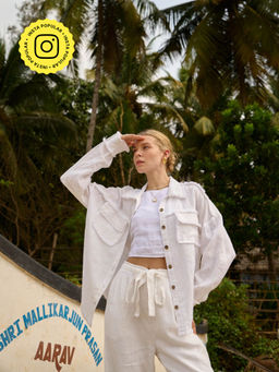 Essgee - White Furo Knot Crop Top