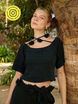 Essgee - Black Remlay Crop Top