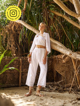 Essgee - Womens White Floret Pant