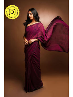 Ethnic Elements - Purple Mul Cotton Saree