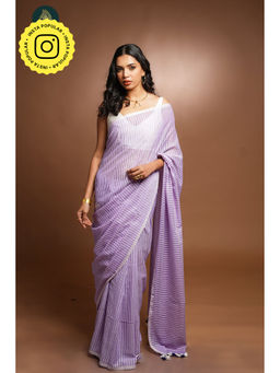 Ethnic Elements - Lilac Mul Cotton Saree