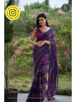 Ethnic Elements - Women Multi-Color Mul Cotton Saree Without Blouse