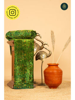 Ethnic Elements - Green Ajrakh Velvet Anitique Eden Radiance Unstitched Kurta